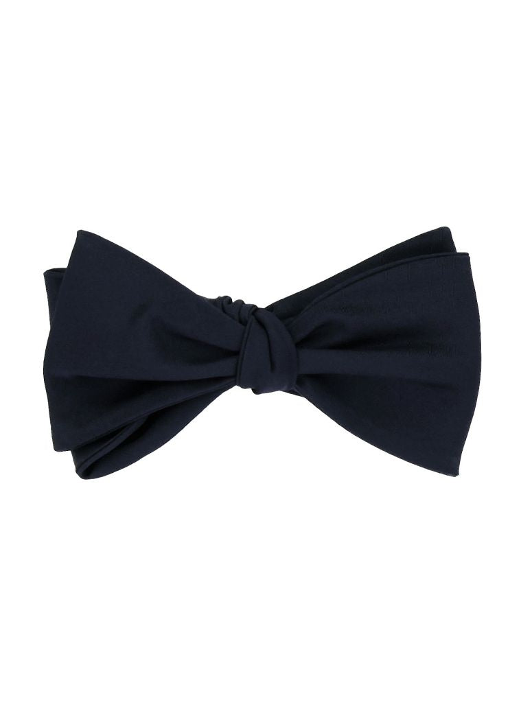 Dark Blue Bow Tie In Satin Silk Monte Carlo