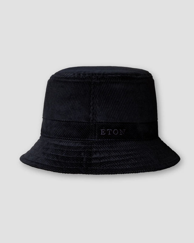Dunkelblauer Bucket Hat aus Cord - Eton