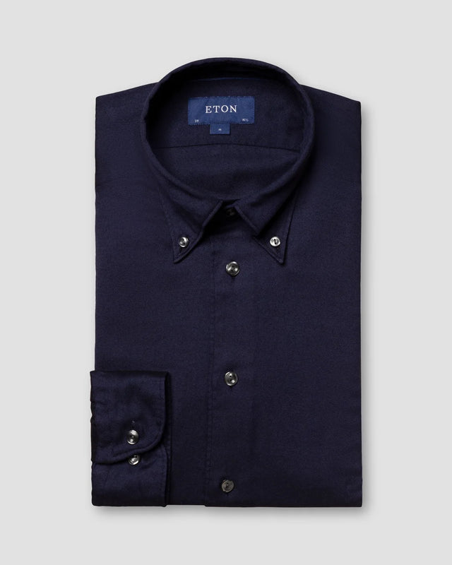 Dunkelblaues Flanellhemd - Eton