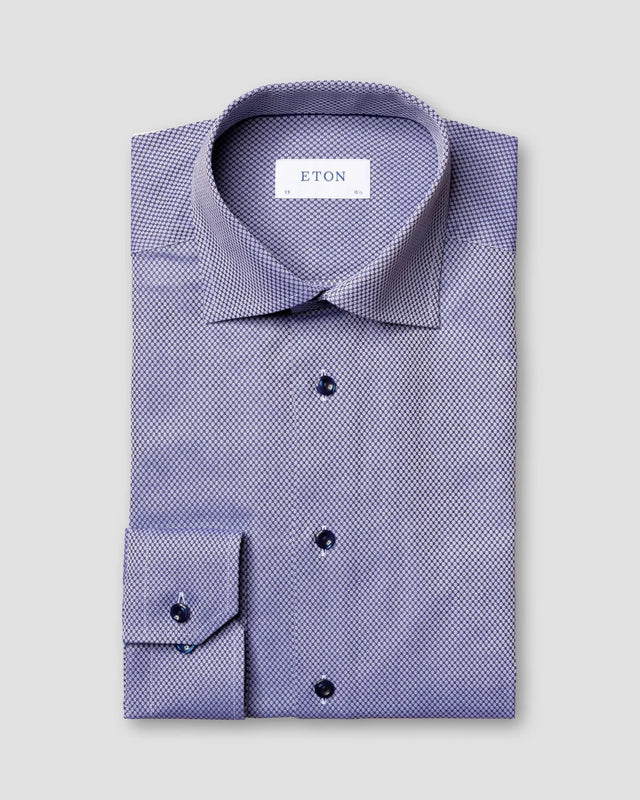 Navy Dobby Shirt - Eton