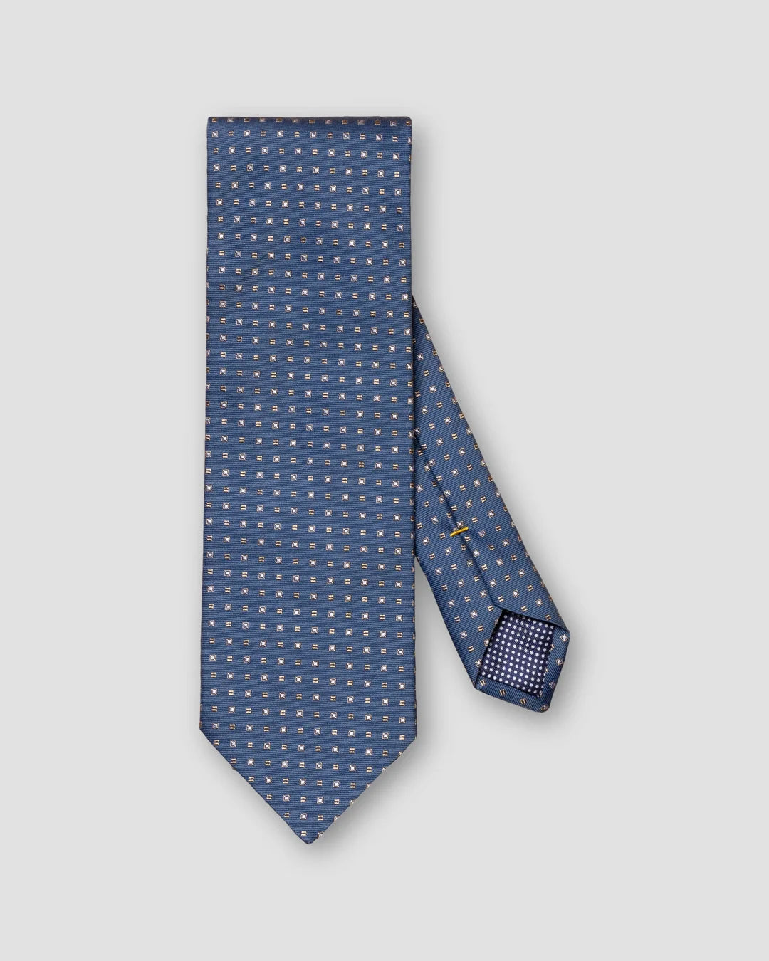 Navy Dotted Silk Cotton Tie