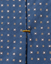 Navy Dotted Silk Cotton Tie