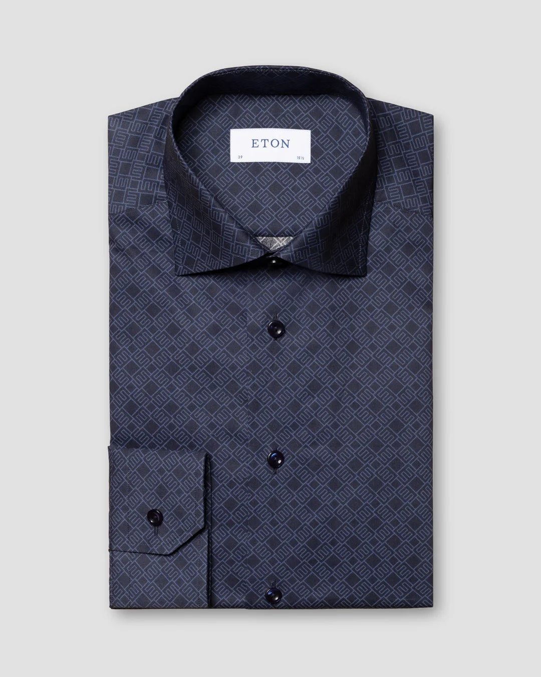 Double E Logo Print Fine Twill Shirt Eton