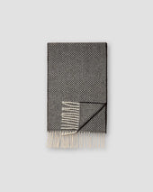 Navy Herringbone Wool Scarf
