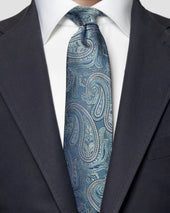 Navy Jacquard Paisley Tie