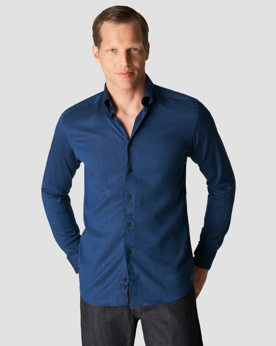 Herringbone Flannel Shirt Eton