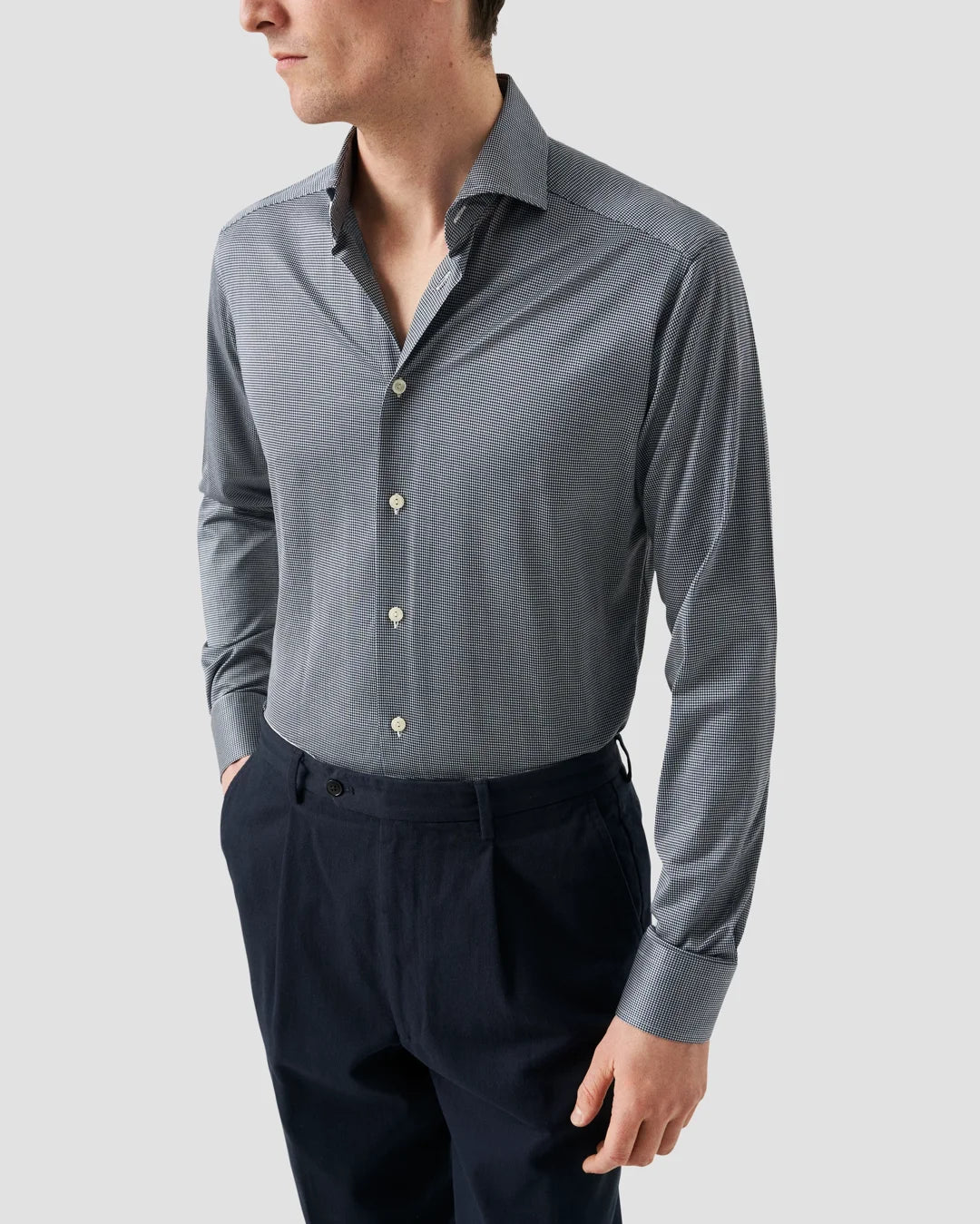 Checked Knitted Shirt Eton