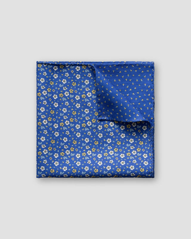 Blue Micro Print Cotton Pocket Square
