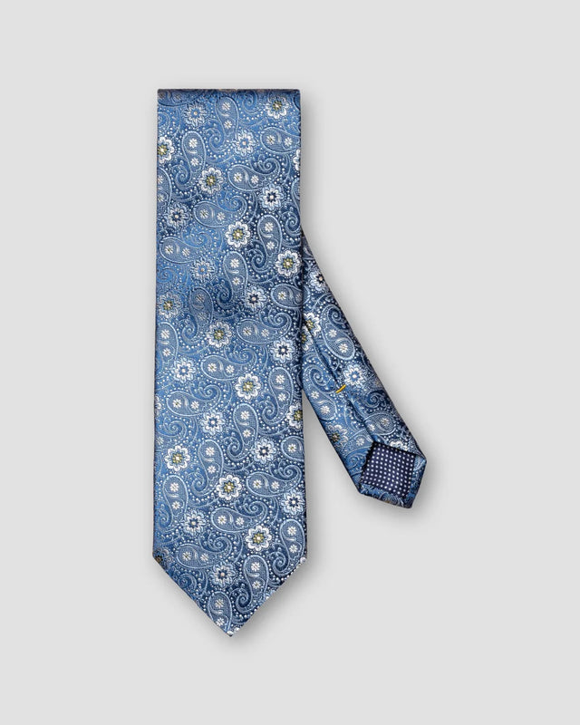 Navy Blue Paisley Tie — Floral Pattern