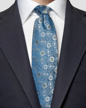 Navy Paisley Tie Floral Pattern