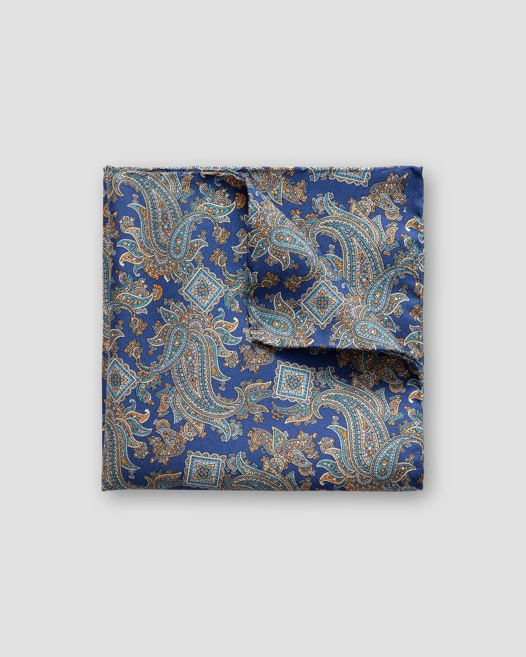 Dark Paisley Print Silk Pocket Square