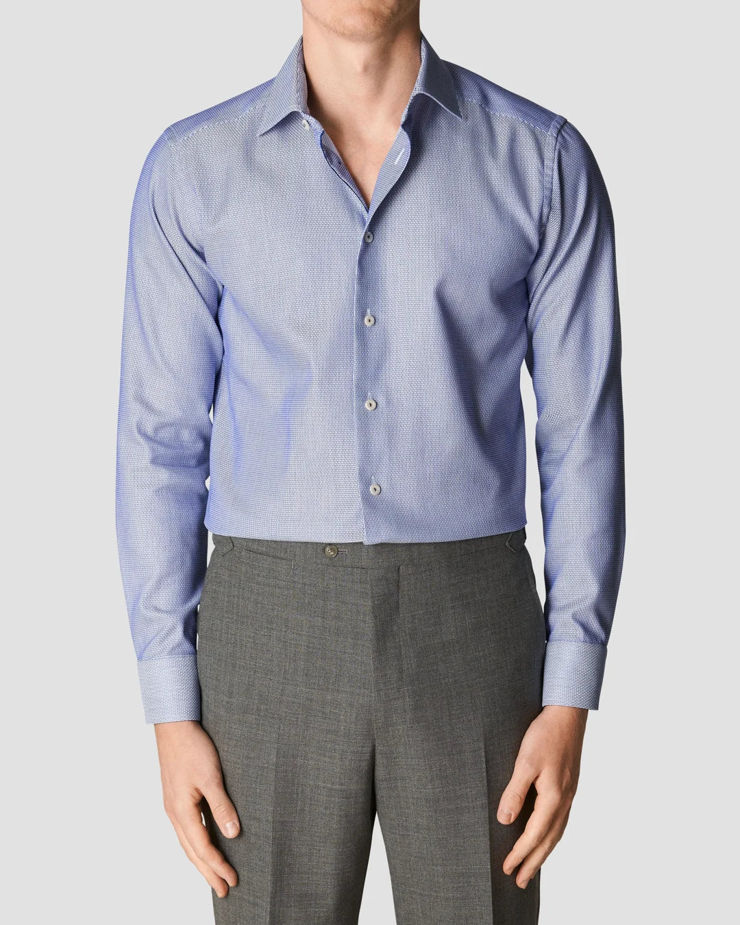 Dark Blue Dobby Shirt Eton