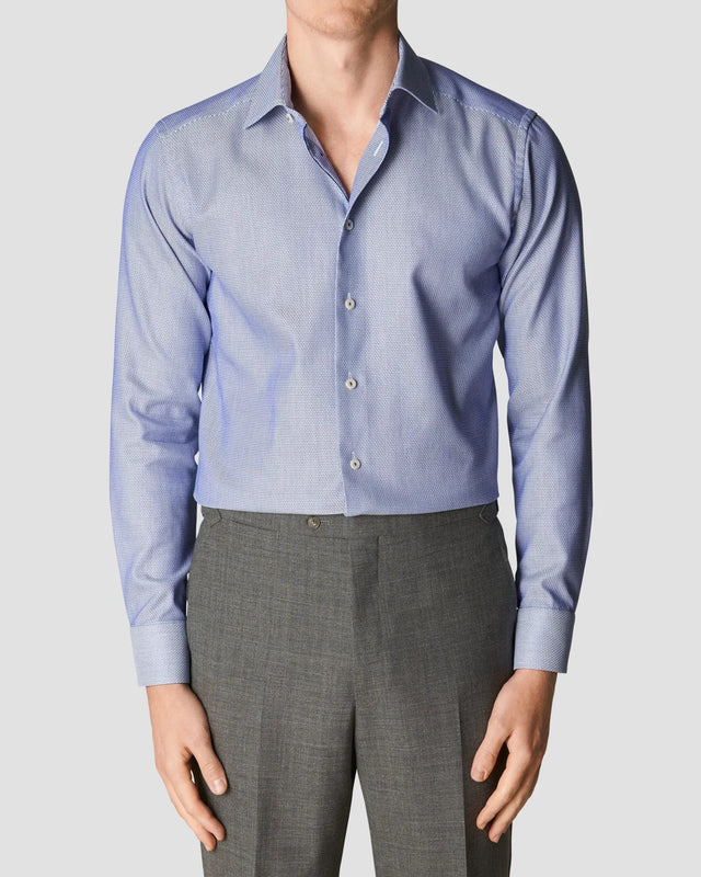 Dark blue Dobby Shirt - Eton