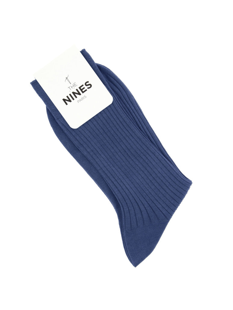 Dark Blue Scottish Lisle Thread Socks