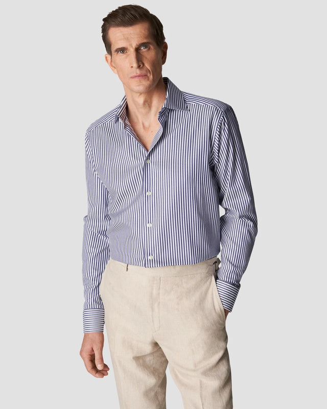Signature-Twill-Hemd mit Bengal-Streifen Navy - Eton