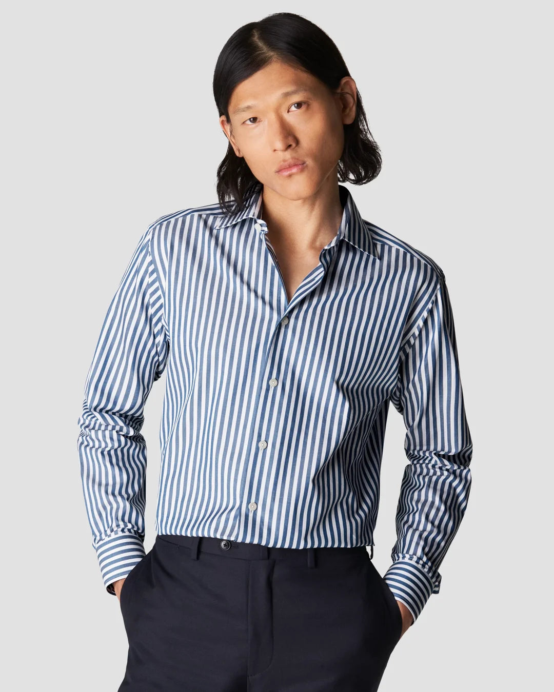 Bold Striped Signature Twill Shirt Eton