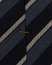 Dark Striped Wool Silk Tie
