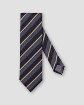 Dark Blue Striped Wool–silk Tie