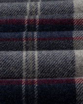 Navy Tartan Check Wool Scarf