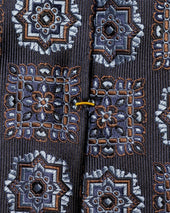 Dark Medallion Woven Silk Tie