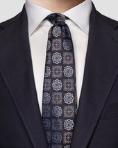 Dark Medallion Woven Silk Tie