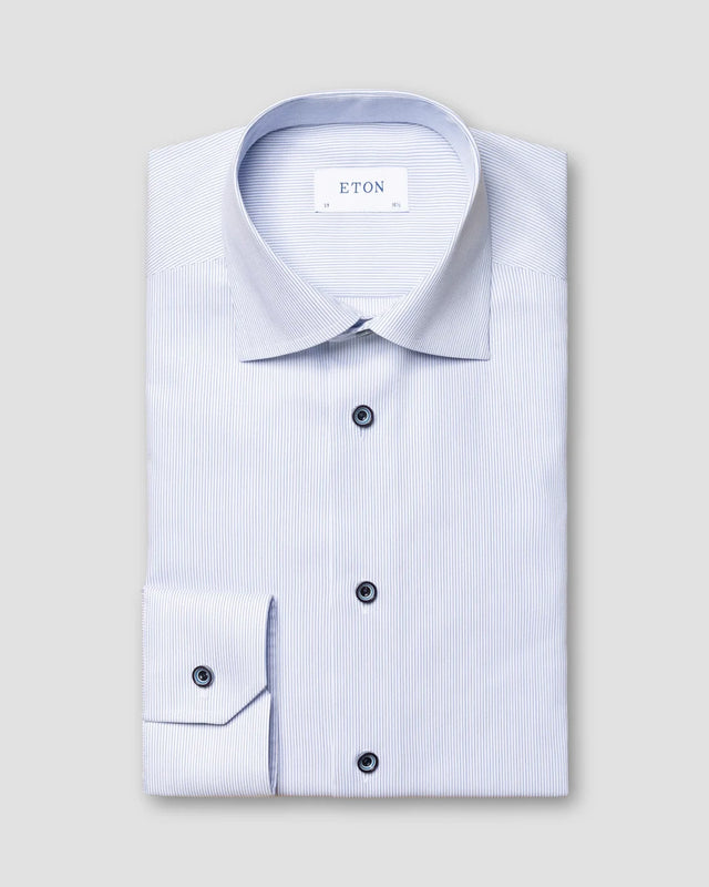 Navyblau gestreiftes Twill-Hemd - Eton