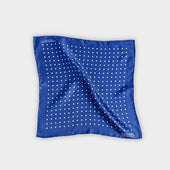 Dark White Medium Spot Silk Pocket Square