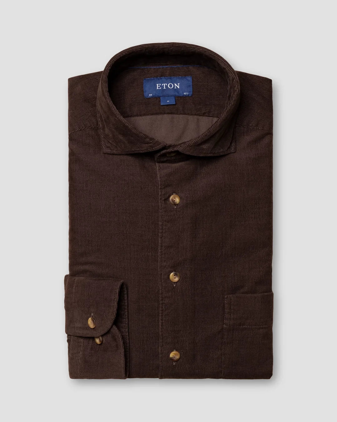 Dark Brown Babycord Shirt Eton