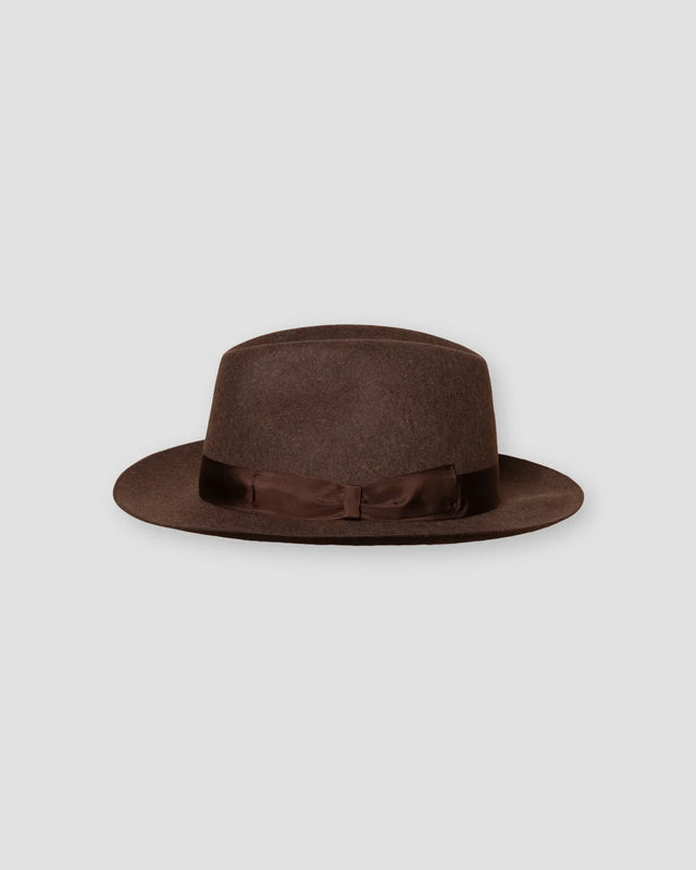 Brauner knautschbarer Wollhut - Eton