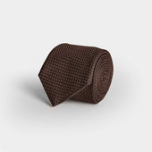 Dark Brown Grenadine Silk Tie