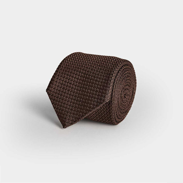 Dark Brown Grenadine Silk Tie