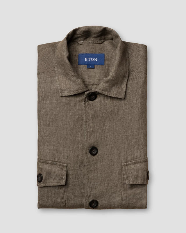 Khaki Leinenhemd - Eton