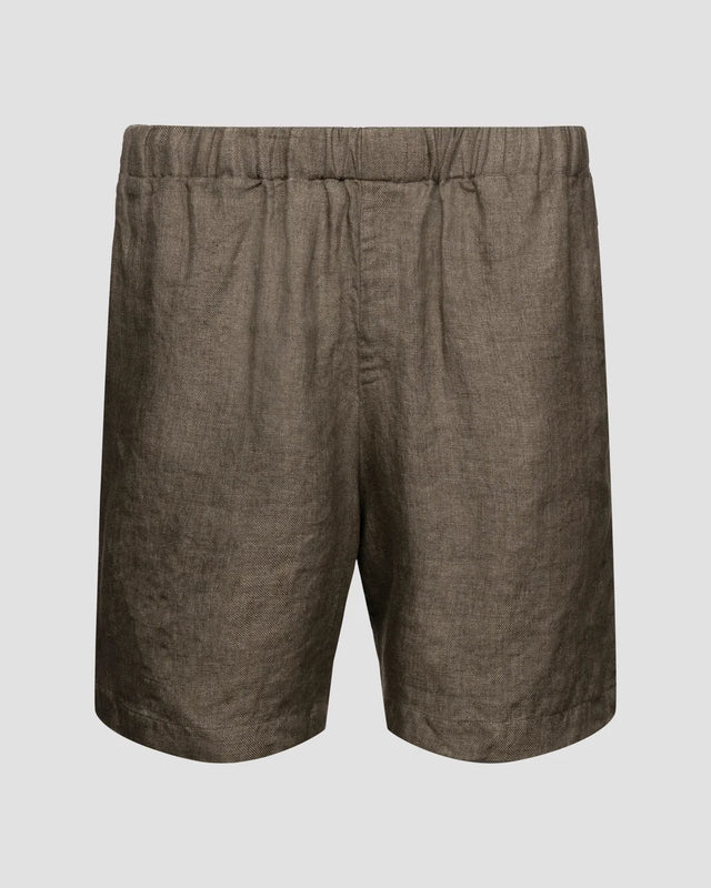 Green Heavy Linen Shorts - Eton