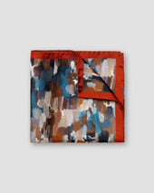 Brown Paint Brush Silk Twill Pocket Square