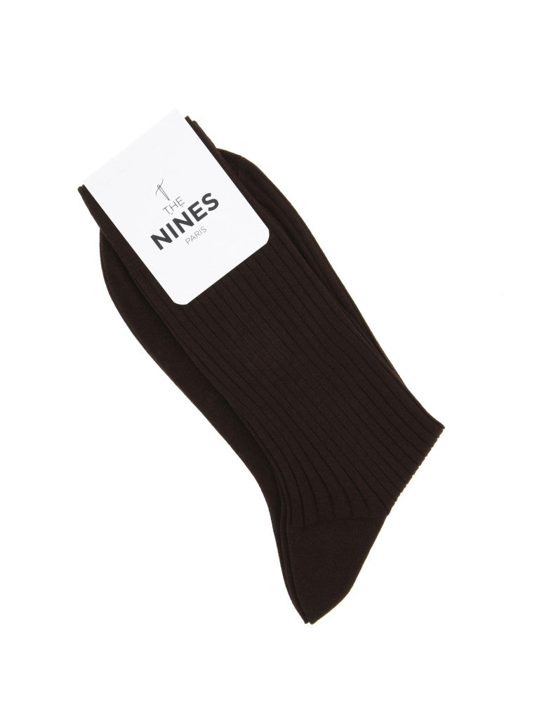 Dark Brown Cotton Lisle Socks