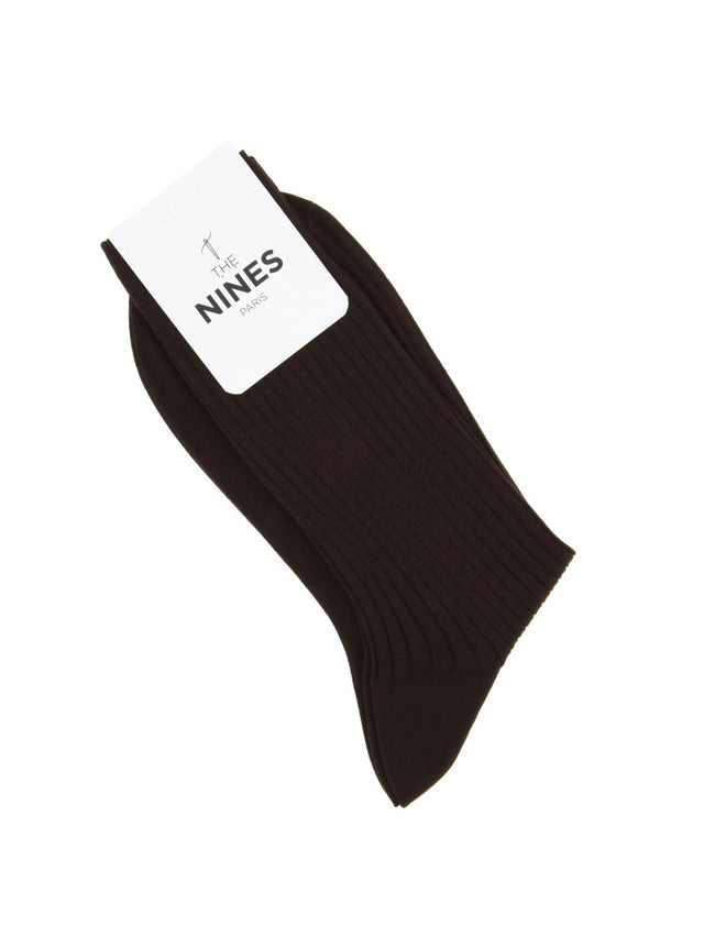 Dark brown cotton lisle socks