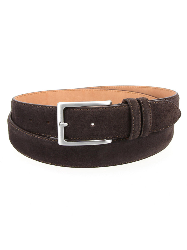 Dark Brown Suede Leather Belt Lino