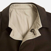 Dark Brown Tan Ledro Silk Cashmere Reversible Coat