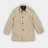 Dark Brown Tan Ledro Silk Cashmere Reversible Coat