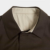 Dark Brown Tan Ledro Silk Cashmere Reversible Coat