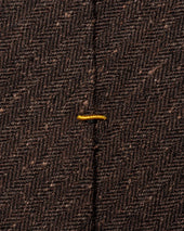 Dark Herringbone Wool Cotton Silk Tie