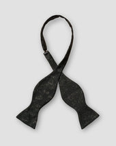 Dark Wool Blend Bow Tie Self Tied