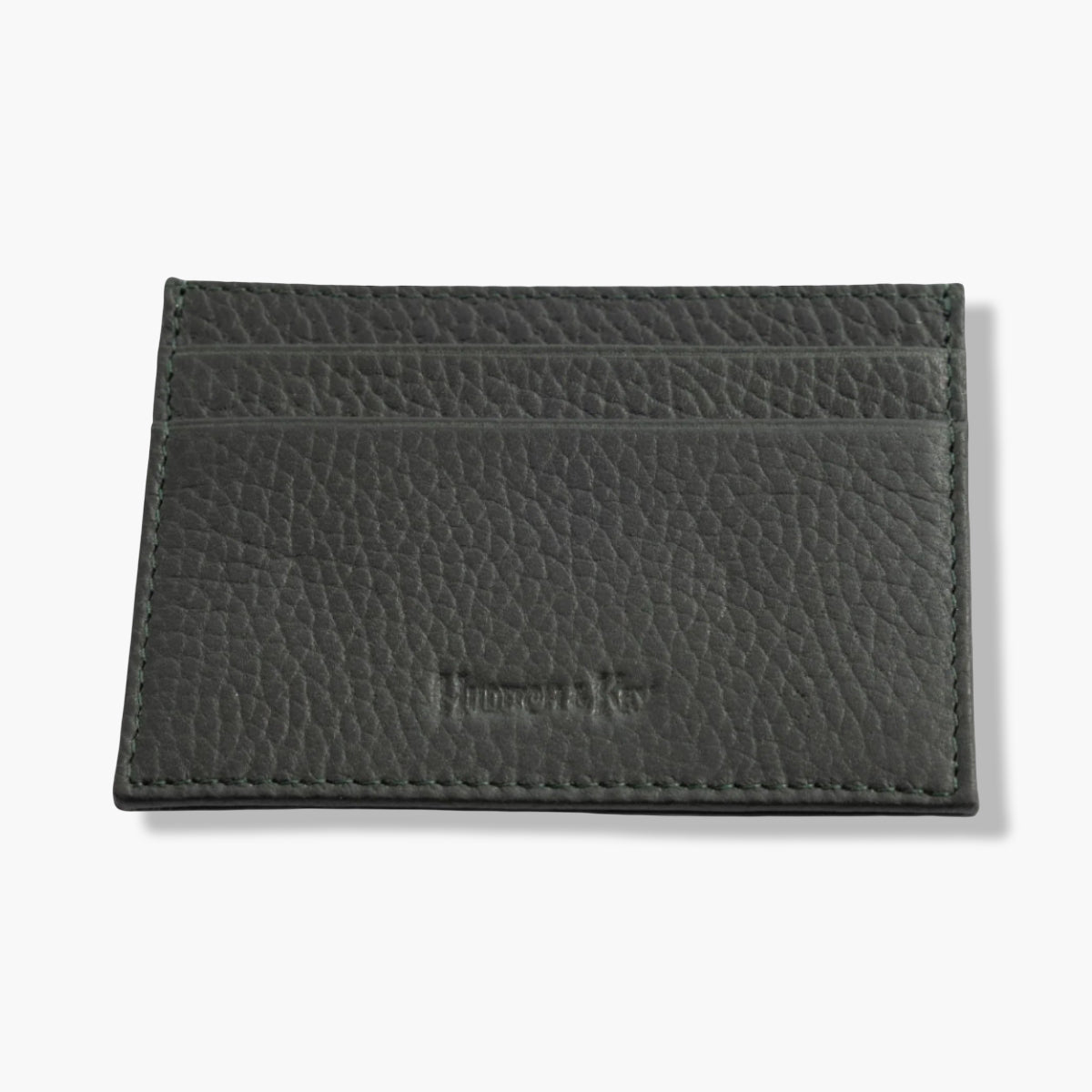 Dark Green Calf Leather Double Sided Card Holder