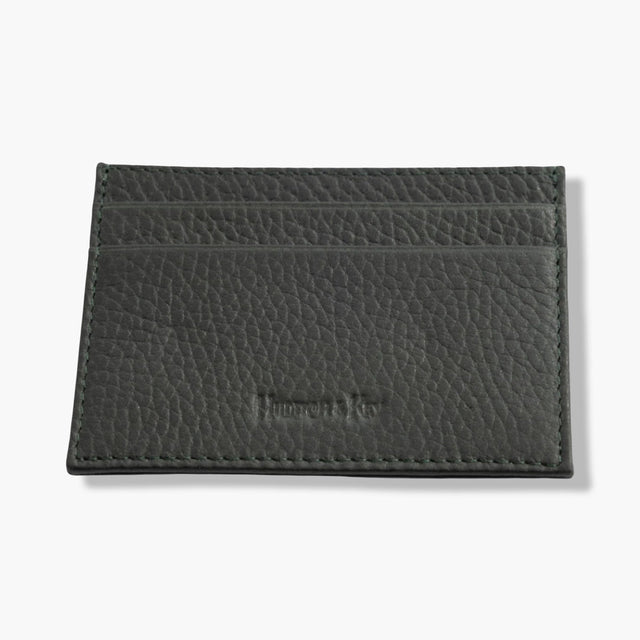 Dark Green Calf Leather Double Sided Card Holder