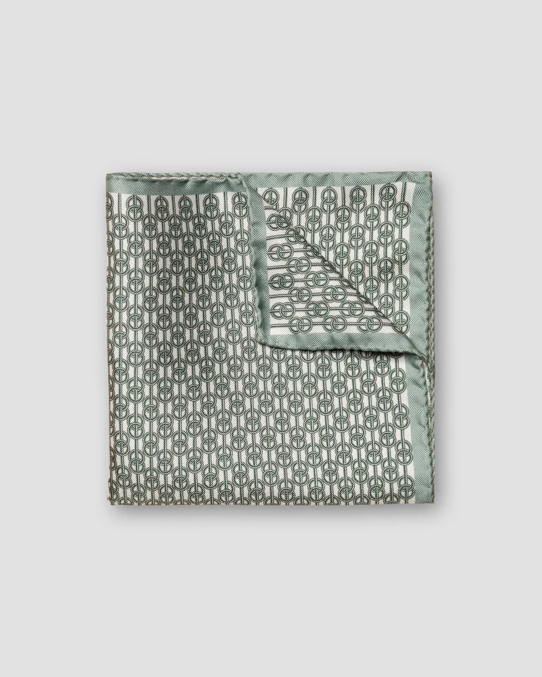 Dark 3d Chain Print Silk Pocket Square