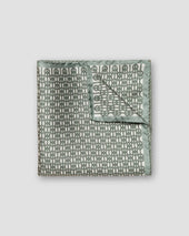 Dark Green 3D Chain Print Silk Pocket Square