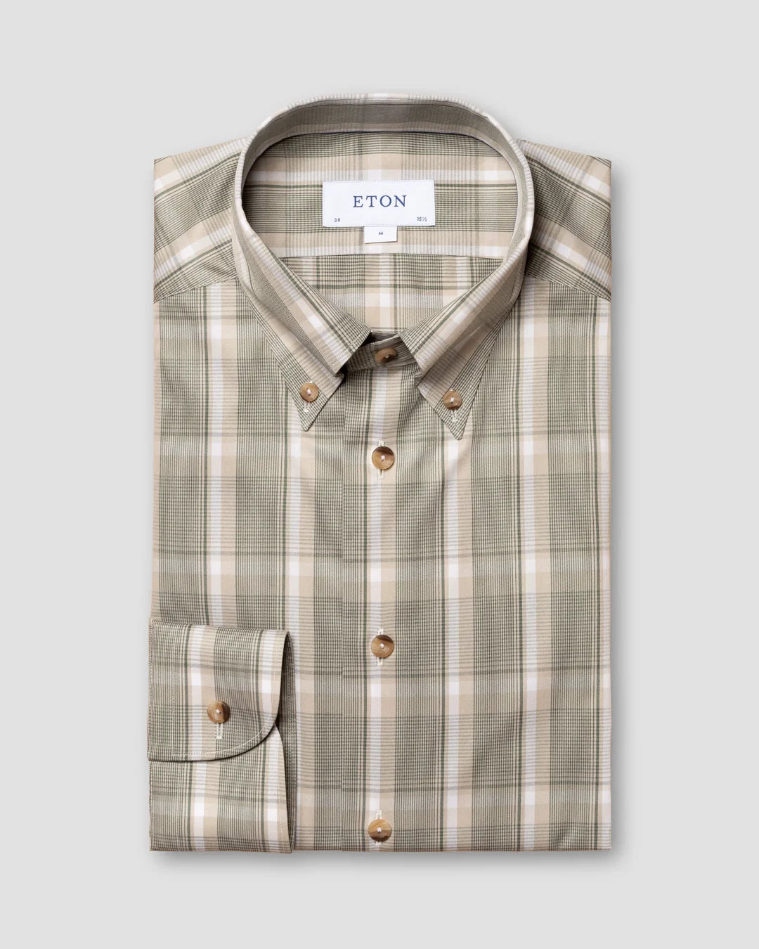 Green Fine Twill M Lange Shirt Eton