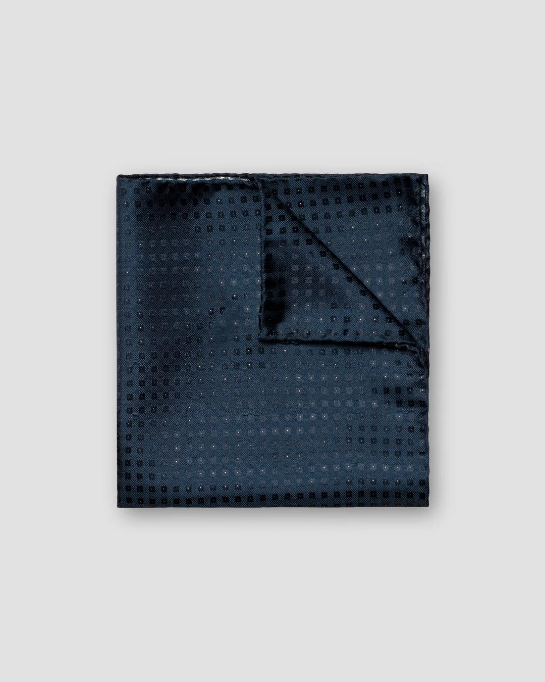 Dark Herringbone Silk Pocket Square