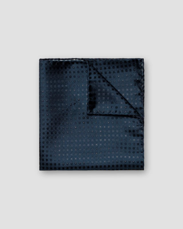Dark Green Herringbone Silk Pocket Square