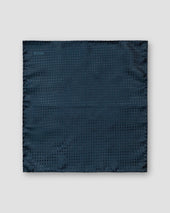 Dark Herringbone Silk Pocket Square